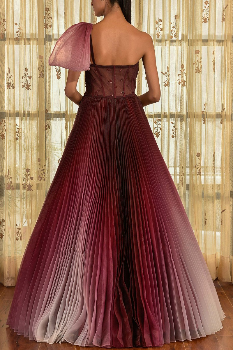 pleated gown design