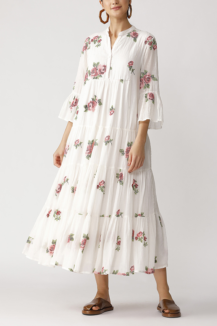 white embroidered dress uk