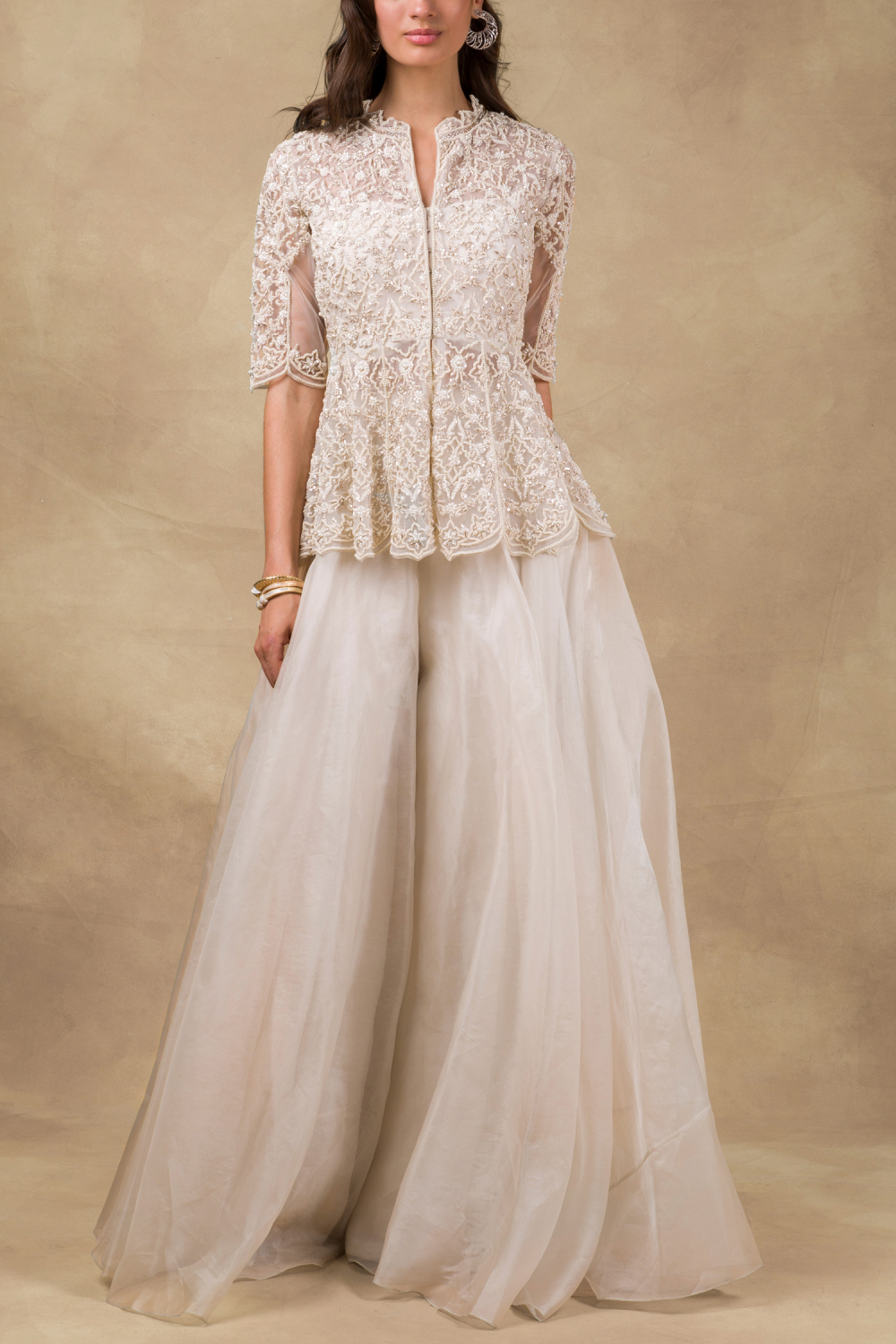 peplum sharara set